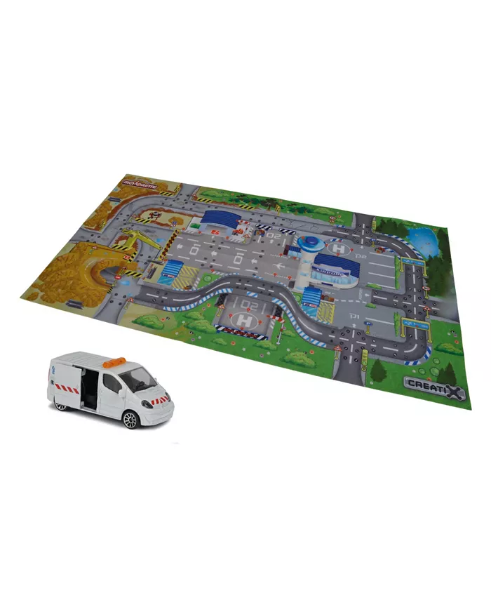 Dickie Toys HK Ltd Dickie Toys Majorette - Creatix Construction Playmat Playset with 1 Die-Cast Car - Mycitystee