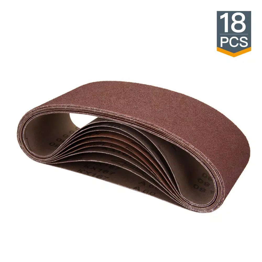 POWERTEC 4 in. x 24 in. Aluminum Oxide Sanding Belt Assortment Portable (18-Pack) and#8211; XDC Depot - Mycitystee