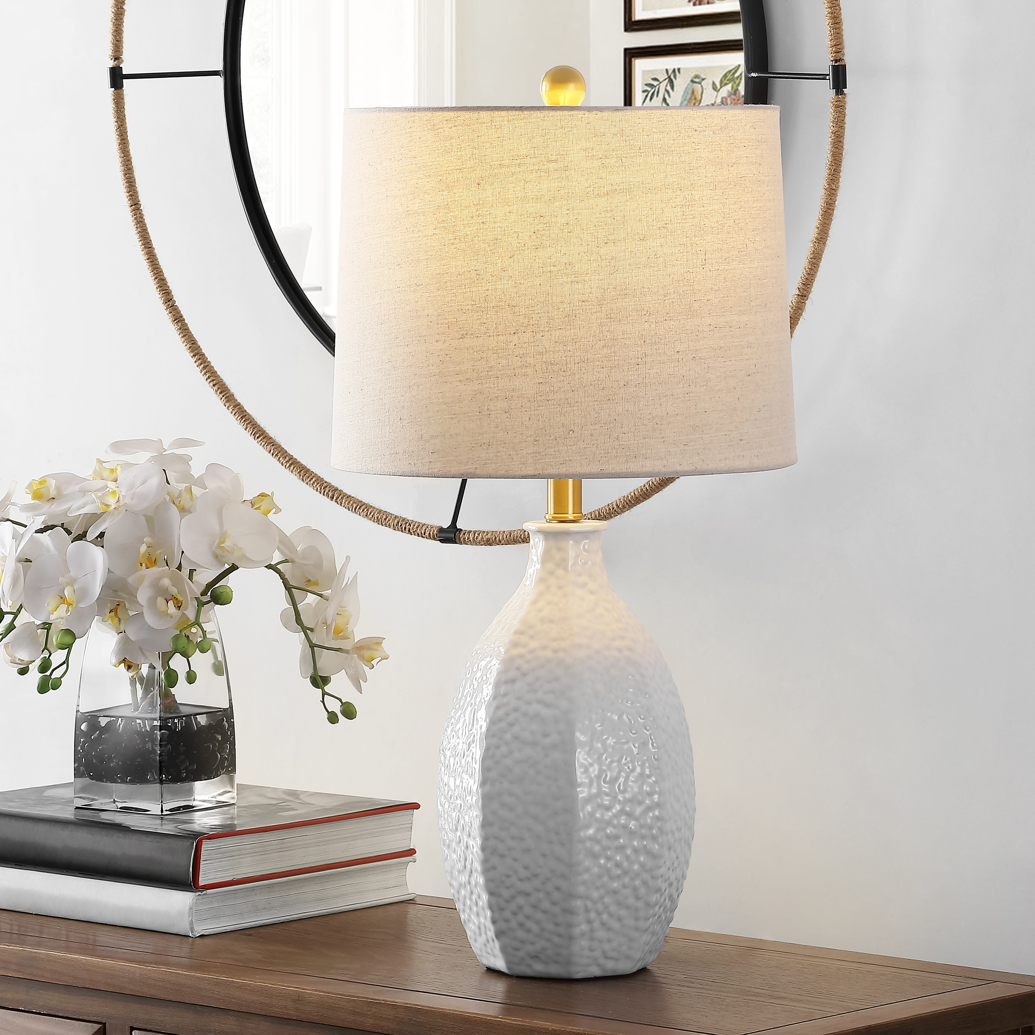 SAFAVIEH Lighting Barli 25-inch Ceramic LED Table Lamp - 13
