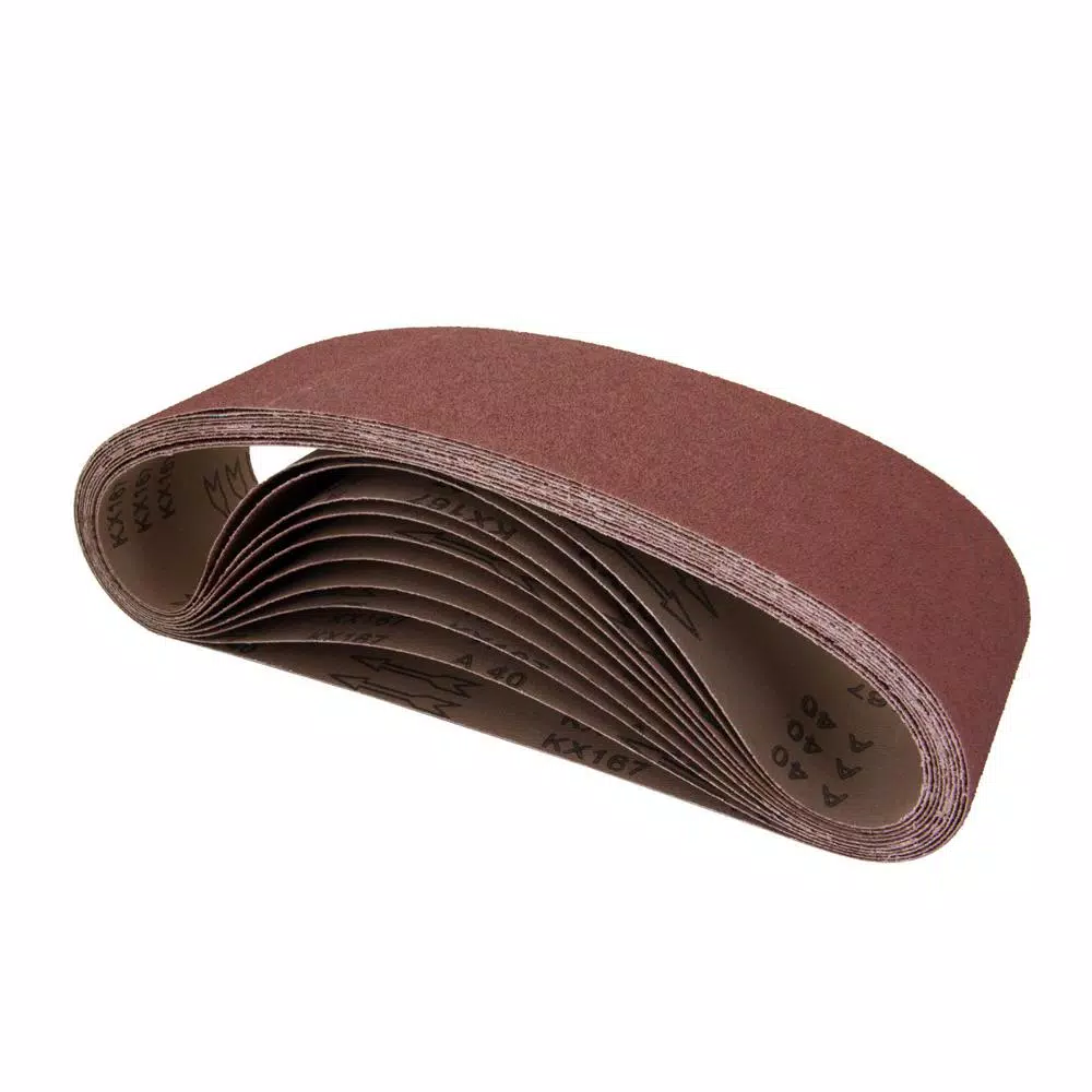 POWERTEC 4 in. x 36 in. 80-Grit Aluminum Oxide Sanding Belt (10-Pack) and#8211; XDC Depot - Mycitystee