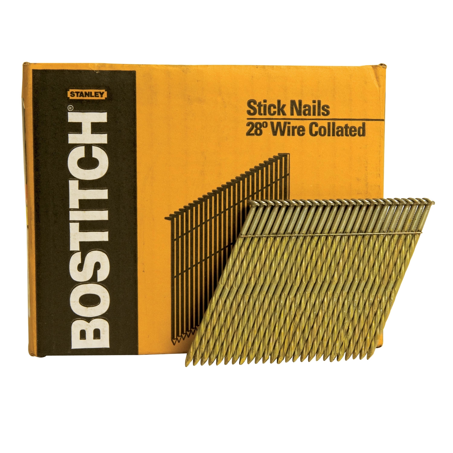 Bostitch 2-1/2 in. 10 Ga. Angled Strip Galvanized Stick Nails 28 deg 2，000 pk - Mycitystee