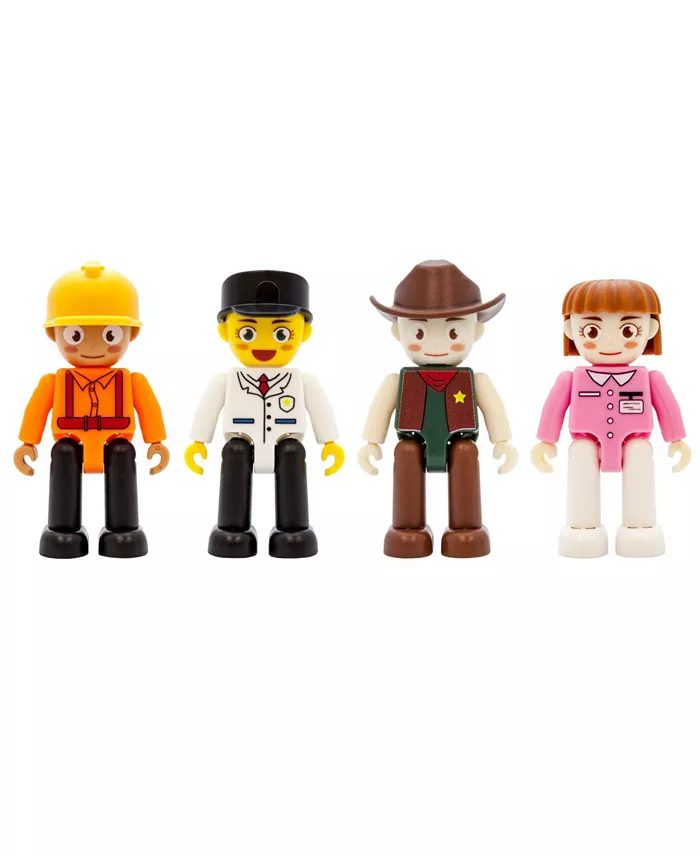 PicassoTiles Magnetic Profession Character Action Figures， Set of 4 - Mycitystee