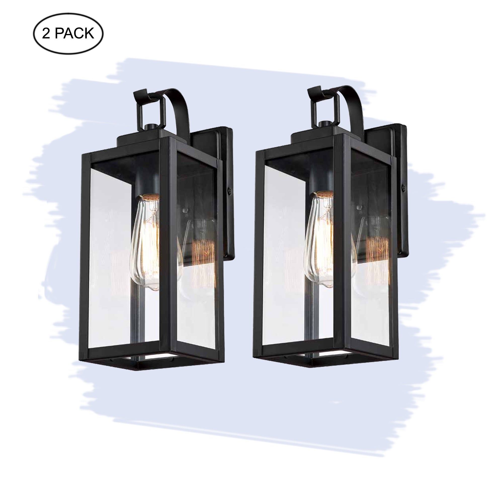 Martin 1-Light Black Outdoor wall Lantern Sconces (2-Pack) Shopping - The Best Deals on Outdoor Wall Lanterns | 40632959 - Mycitystee