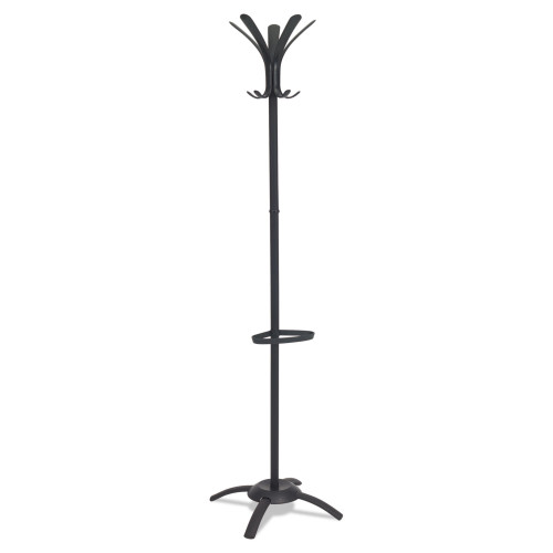 Alba CLEO Coat Stand， Stand Alone Rack， Ten Knobs， Steel/Plastic， 19.75w x 19.75d x 68.9h， Black (PMCLEON) - Mycitystee
