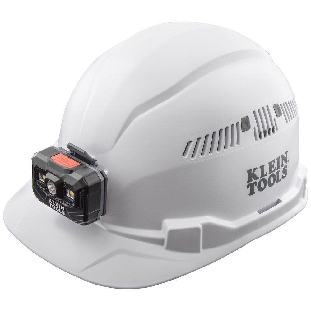 Klein Tools Hard Hat Vented Cap Style with Rechargeable Headlamp White 60113RL from Klein Tools - Mycitystee
