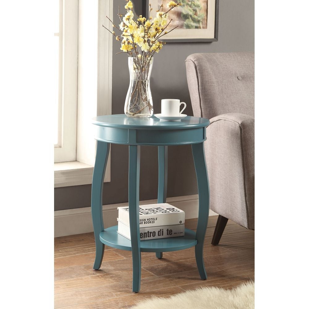 Traditional Aberta Side Table in Teal - Mycitystee