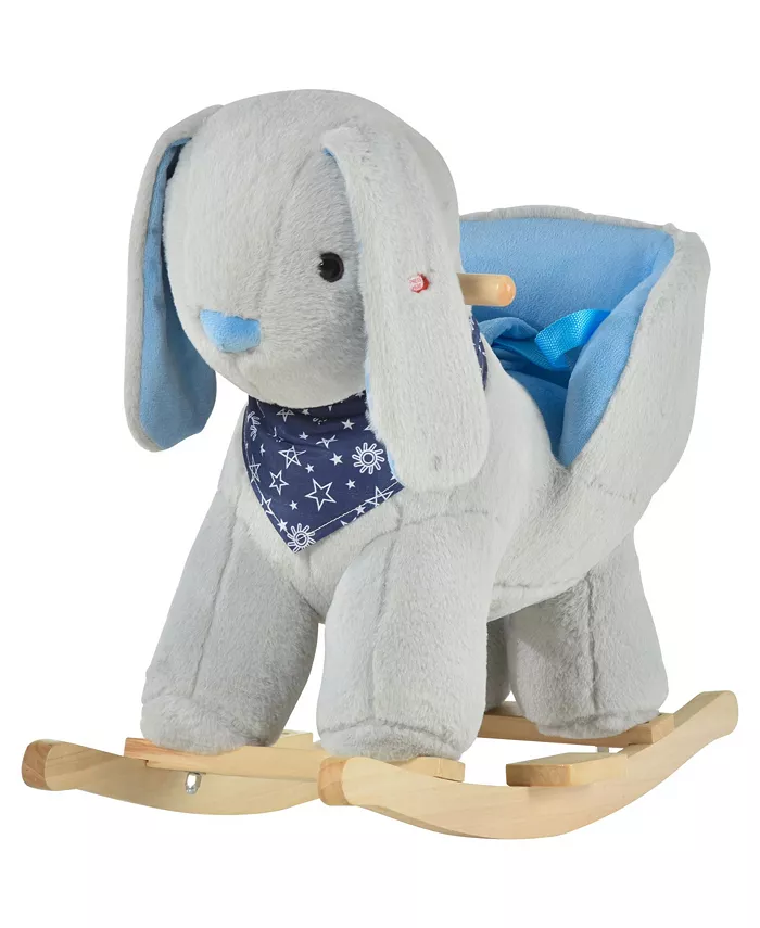 Qaba Rocking Kids Chair Bunny Style w  Playful Sound for Kids 18-36 - Mycitystee