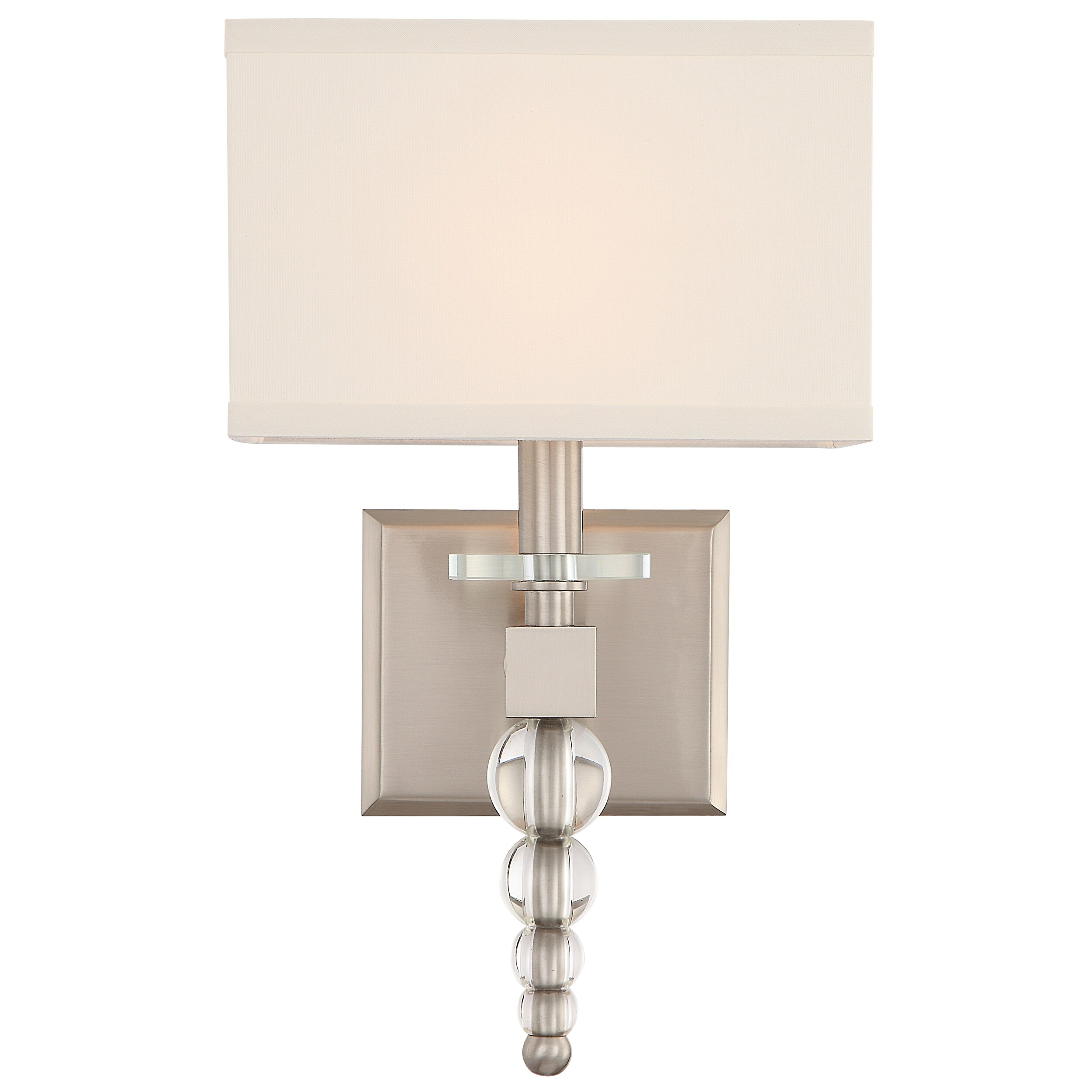 Clover 1 Light Brushed Nickel Wall Mount - 9.5'' W x 16'' H x 6.75'' D - Mycitystee