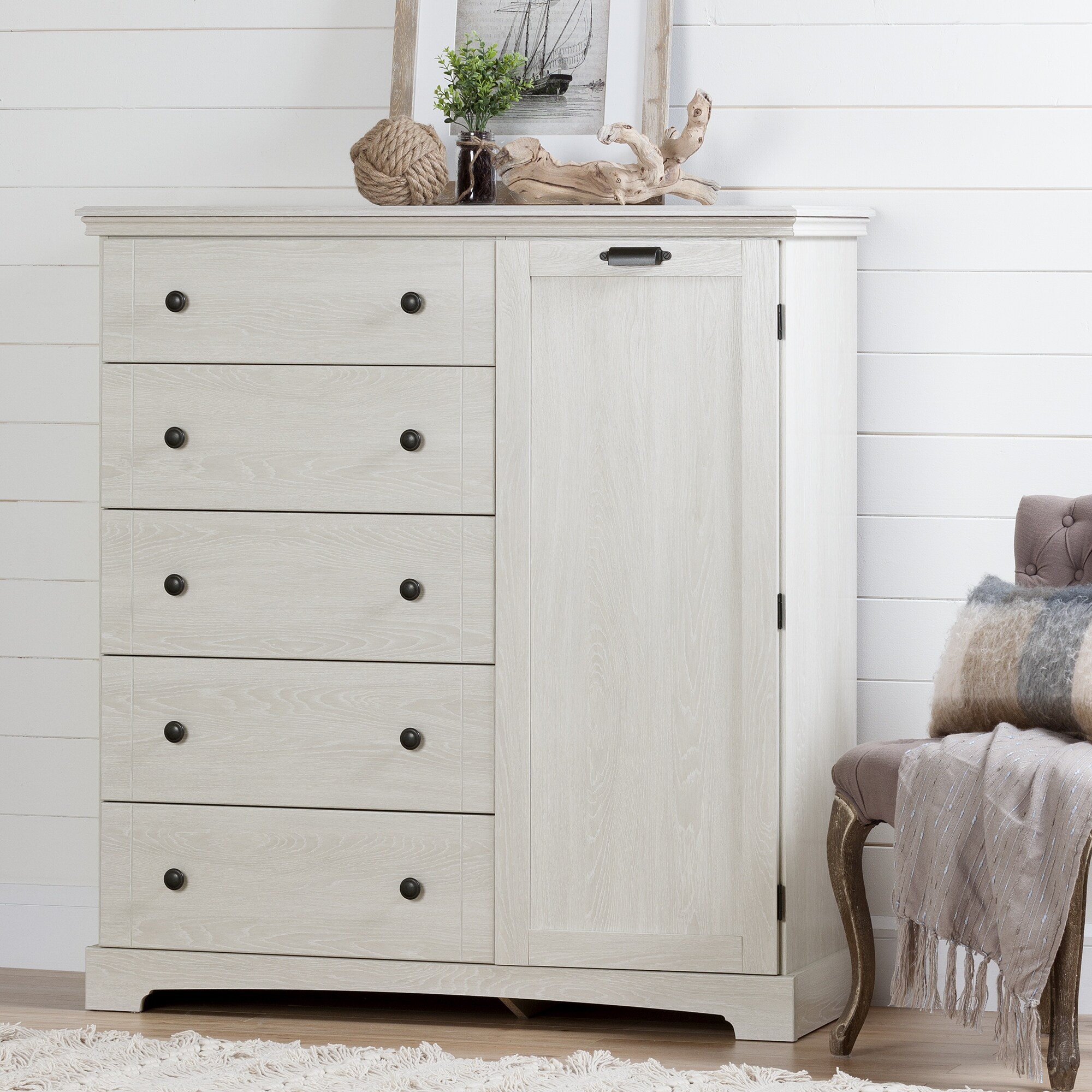 South Shore Avilla Door Chest with 5 Drawers - - 14153803 - Mycitystee
