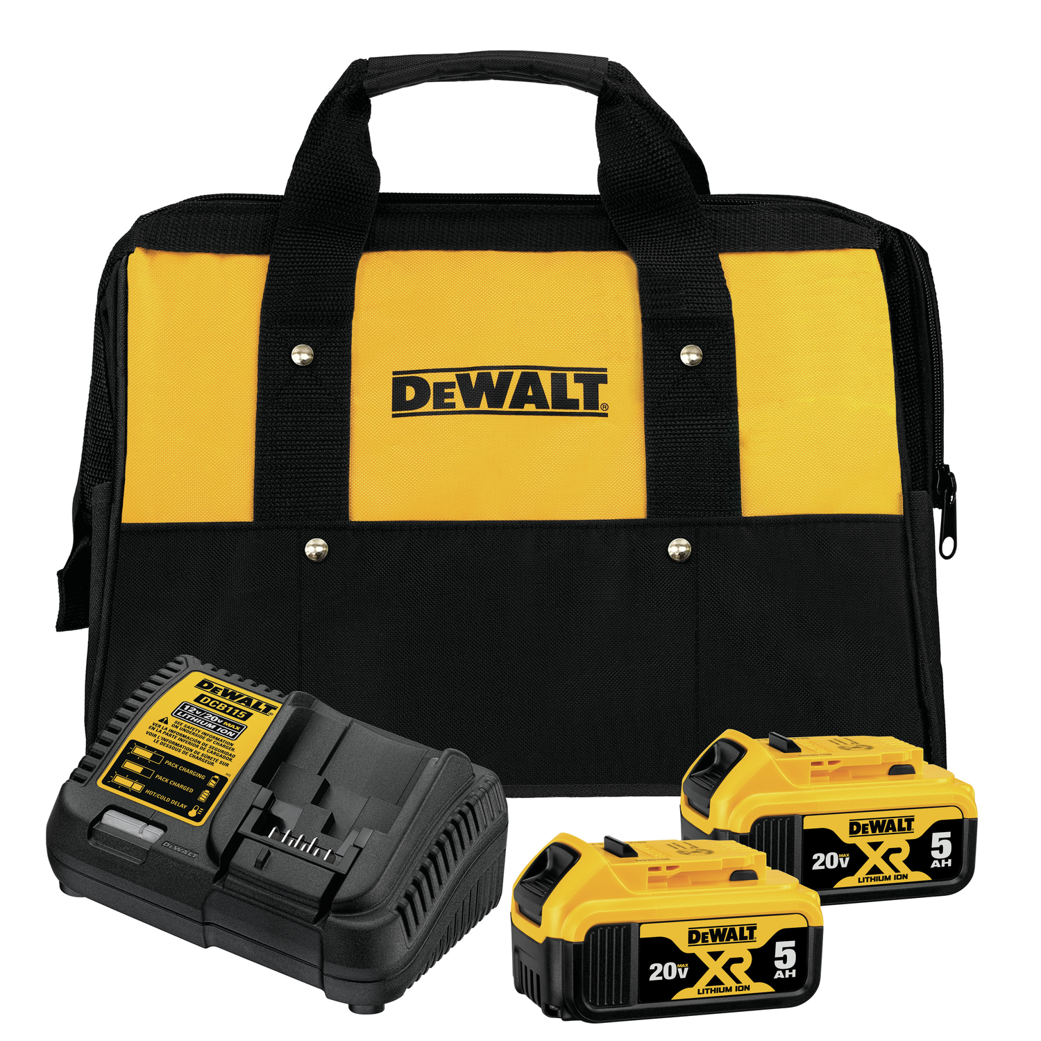 DeWalt 20V MAX 20 V 5 Ah Lithium-Ion Battery and Charger Starter Kit 4 pc - Mycitystee