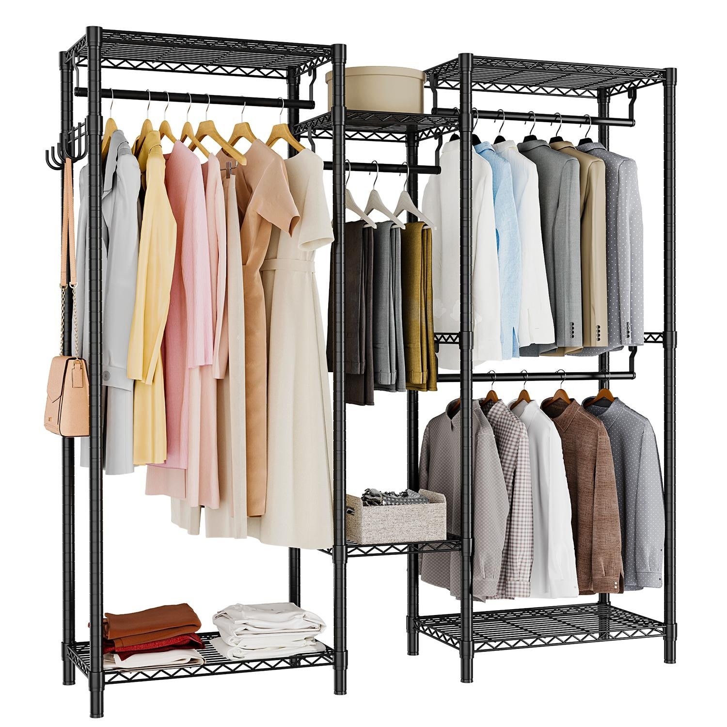 Garment Rack， Heavy Duty Clothes Rack for Hanging Clothes Capacity 900 LBS - Mycitystee