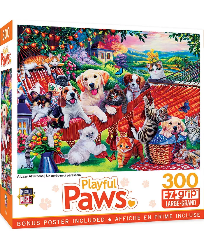 MasterPieces Puzzles Playful Paws - A Lazy Afternoon 300 Piece Adult Jigsaw Puzzle - Mycitystee