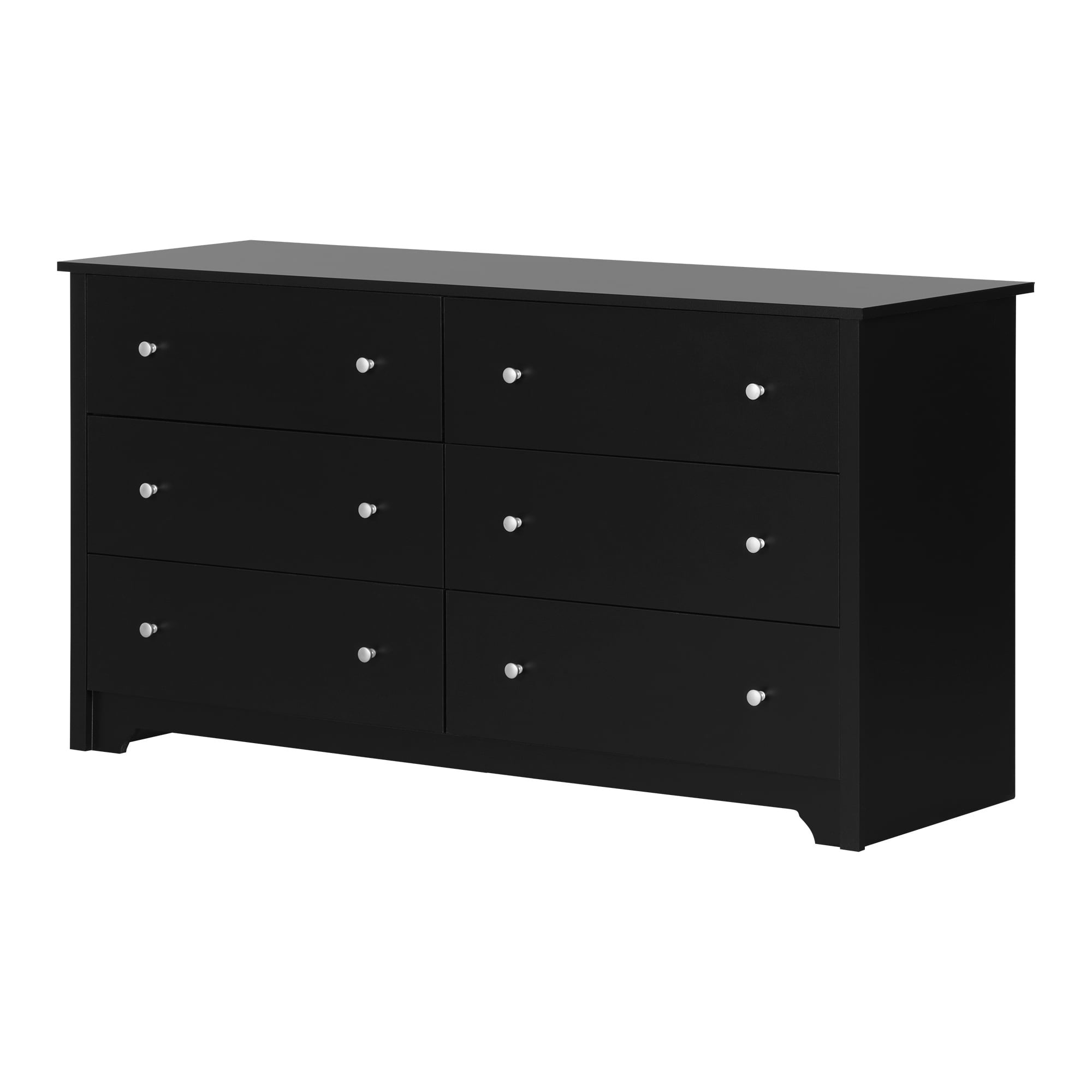 Vito 6-Drawer Double Dresser， Black - - 36940892 - Mycitystee