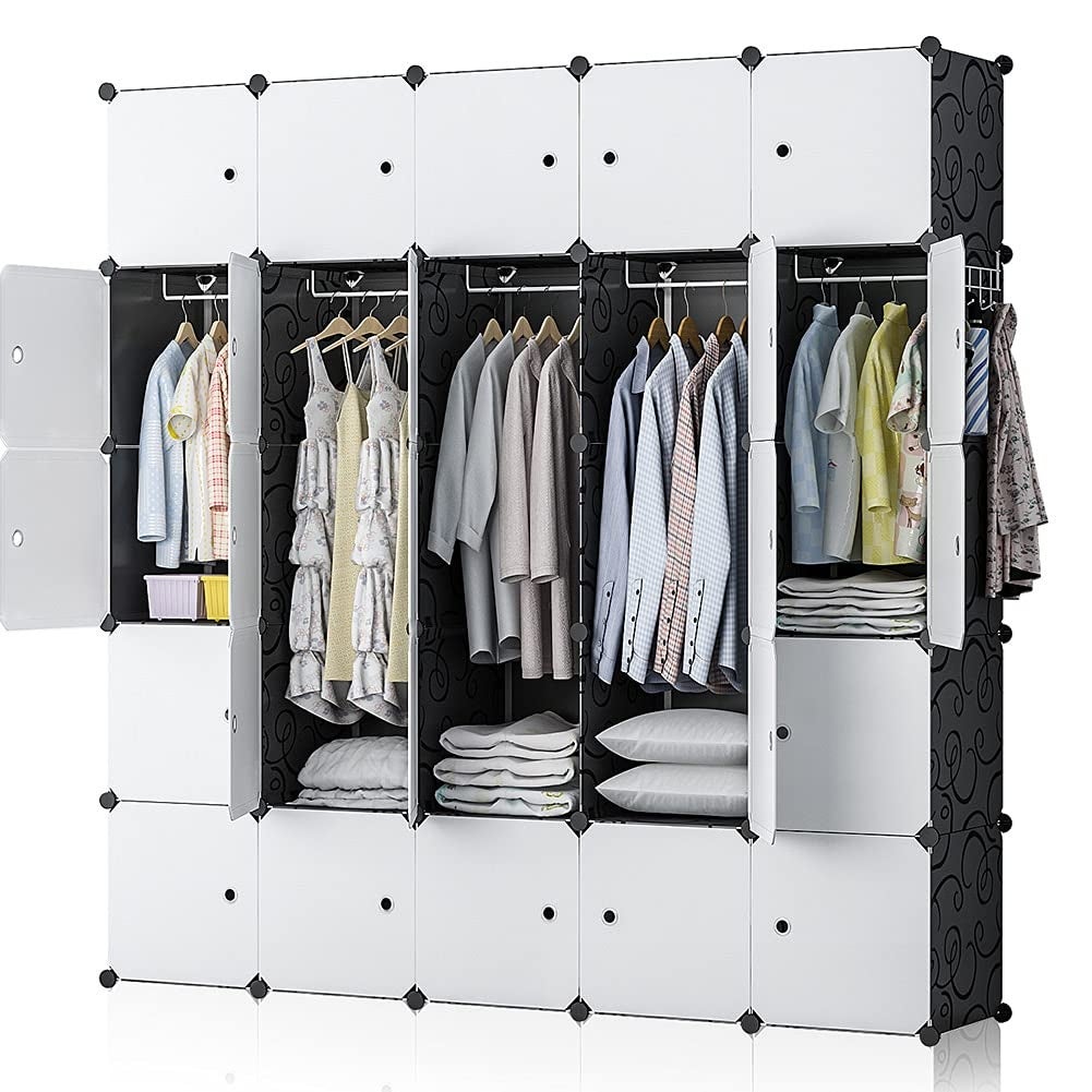 Cube Storage Organzier Portable Wardrobe Closet Bedroom Dresser (71x18x71 inches) Portable Closet Cube - as picture - - 37668280 - Mycitystee