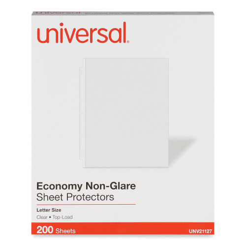 Universal Top-Load Poly Sheet Protectors， Nonglare， Economy， Letter， 200/Box (21127) - Mycitystee