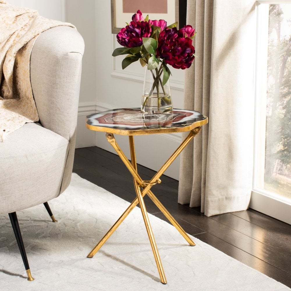 Celeste Faux Agate Side Table - Mycitystee