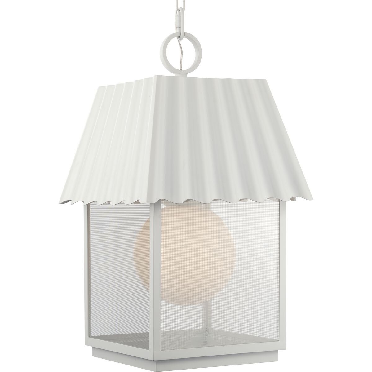 Jeffrey Alan Marks Point Dume Hook Pond Shelter White Outdoor Hanging Lantern - 16.125 in x 16.125 in x 28.5625 in - Mycitystee