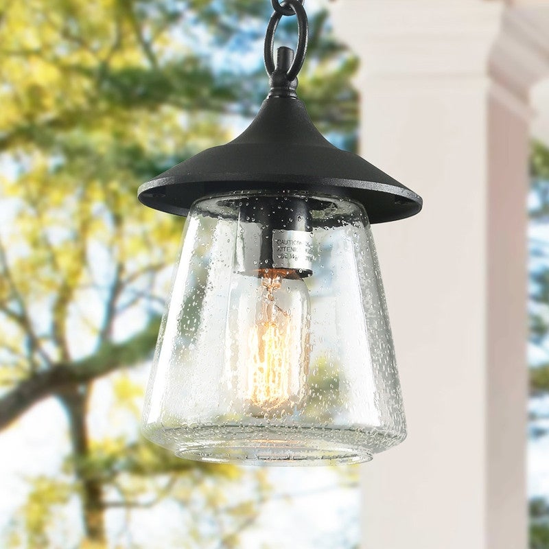 Modern Transitional 1-light Porch Patio Outdoor Hanging Pendant Lights - D 6.25