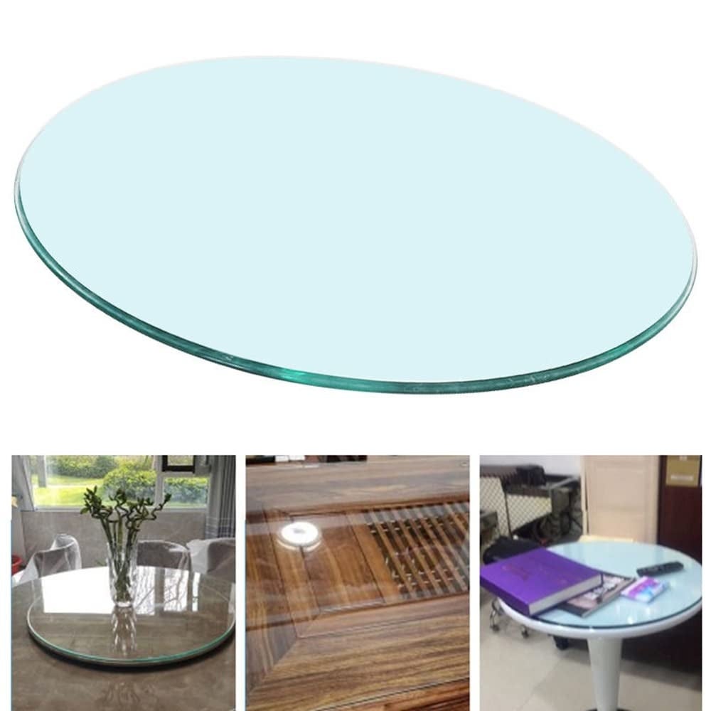 Glass Top for Round Table/Garden Table/Coffee Table Top Tempered Glass Table Top Transparent Glass Dining Room Table Cover - Mycitystee