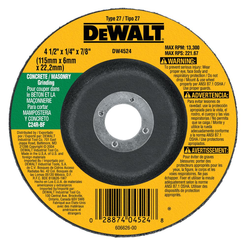 DEWALT Concrete/Masonry Grinding Wheel DW4524 from DEWALT - Mycitystee