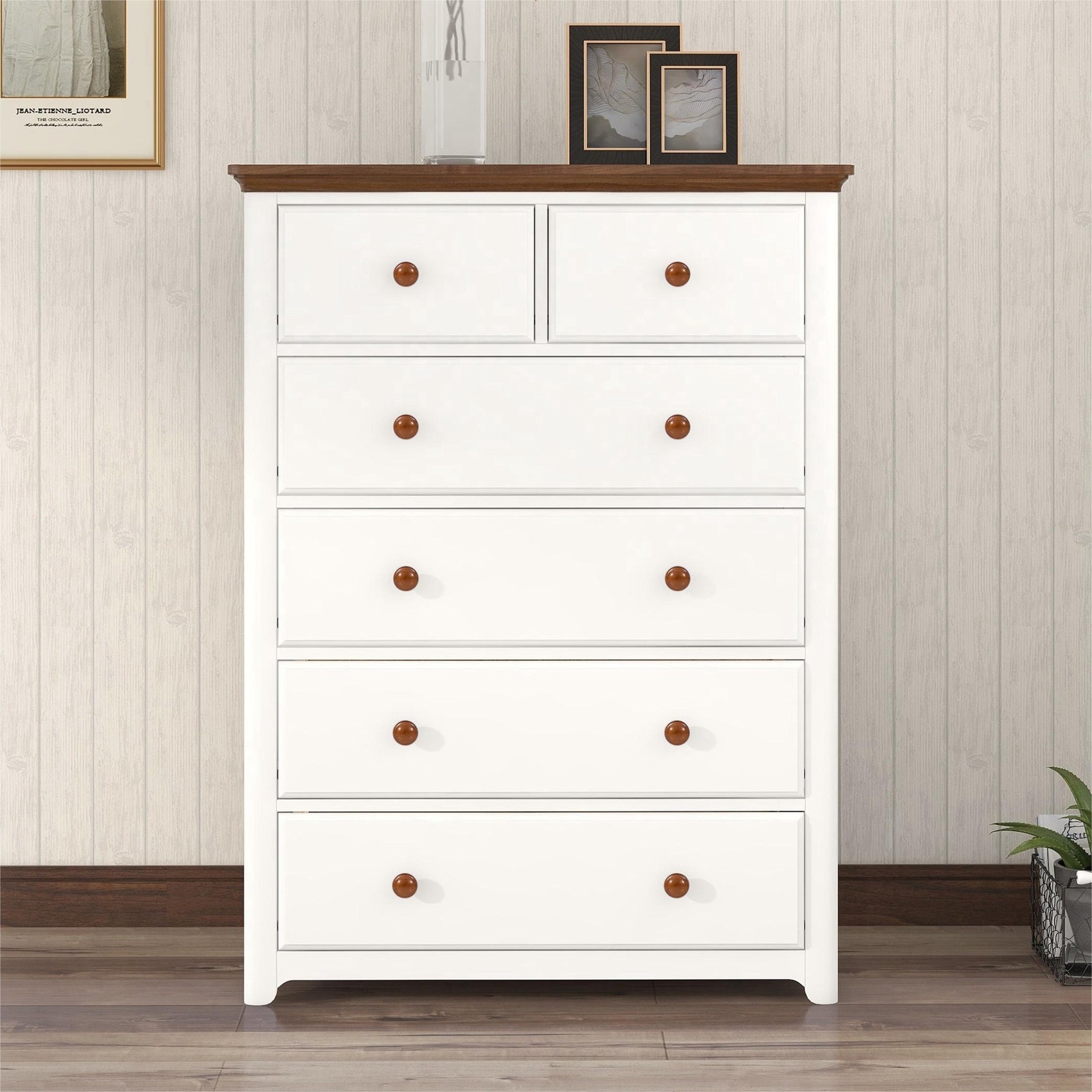 Rustic Wooden Chest with 6 Drawers - - 37961477 - Mycitystee