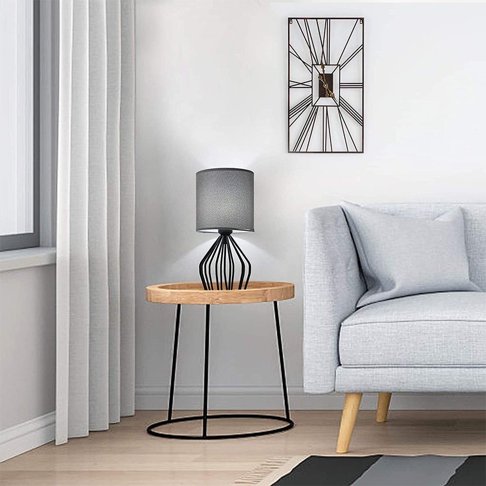 Modern Table Lamp Nightstand Lamp with Cutout Base - 7.1