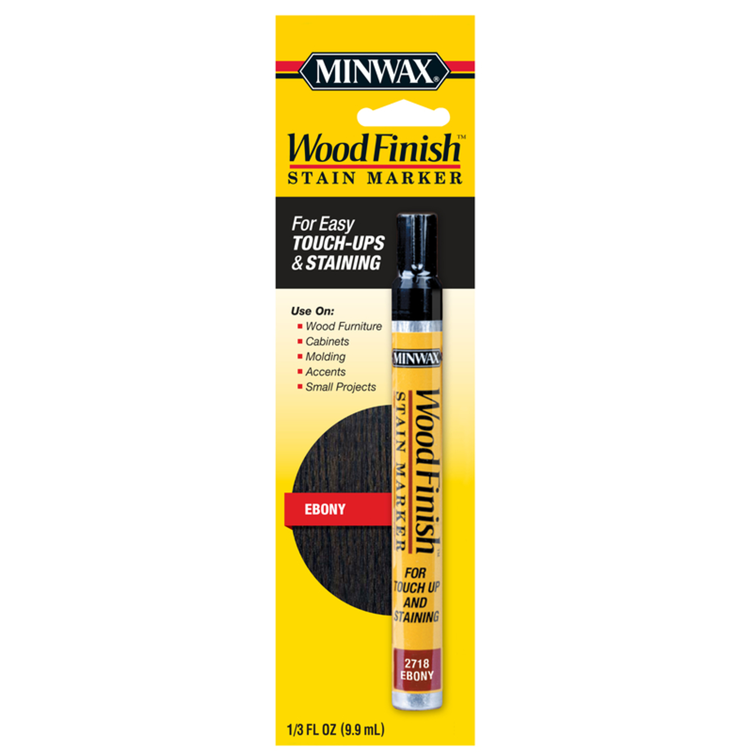 Minwax Wood Finish Stain Marker Semi-Transparent Ebony Oil-Based Stain Marker 0.33 oz - Mycitystee
