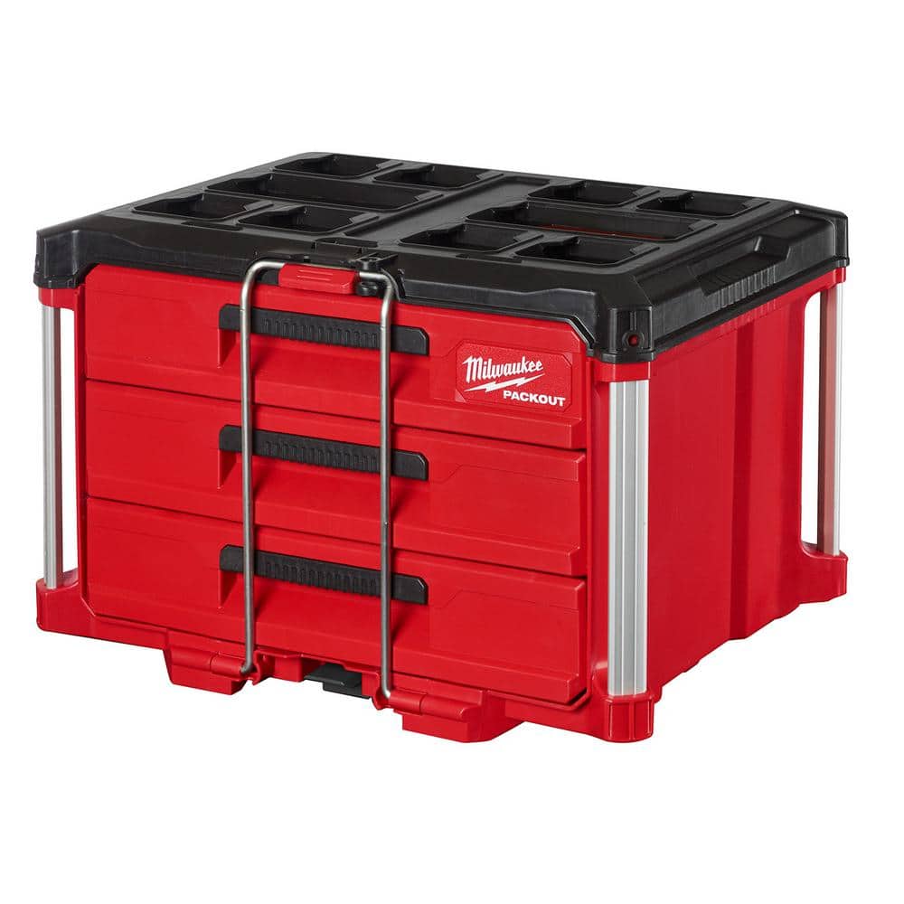 Milwaukee PACKOUT 22 in. Modular 3-Drawer Tool Box with Metal Reinforced Corners 48-22-8443 - Mycitystee