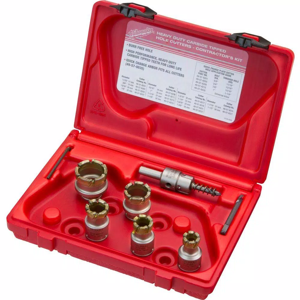 Milwaukee Carbide Cutter Steel Plate Contractorand#8217;s Hole Saw Kit (7-Piece) and#8211; XDC Depot - Mycitystee
