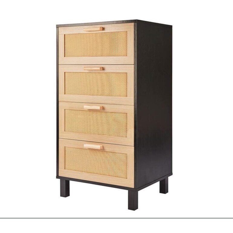 4 Drawer Rattan Wood Dresser - - 37953545 - Mycitystee