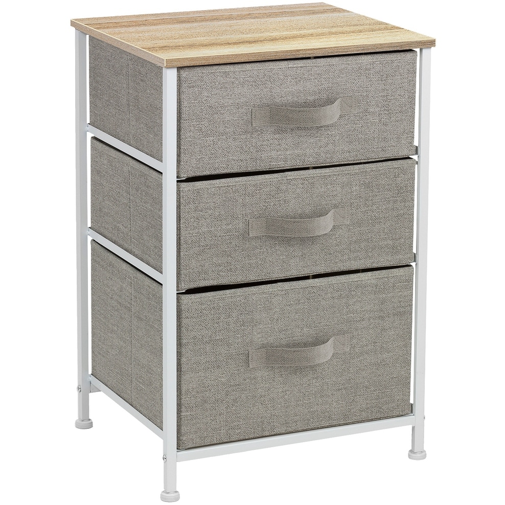 Nightstand 3-Drawer Shelf Storage - Bedside Furniture End Table Chest - - 34483831 - Mycitystee