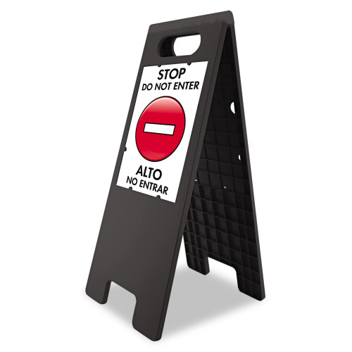 Headline Floor Tent Sign， Doublesided， Plastic， 10.5 x 25.5， Black (5694) - Mycitystee
