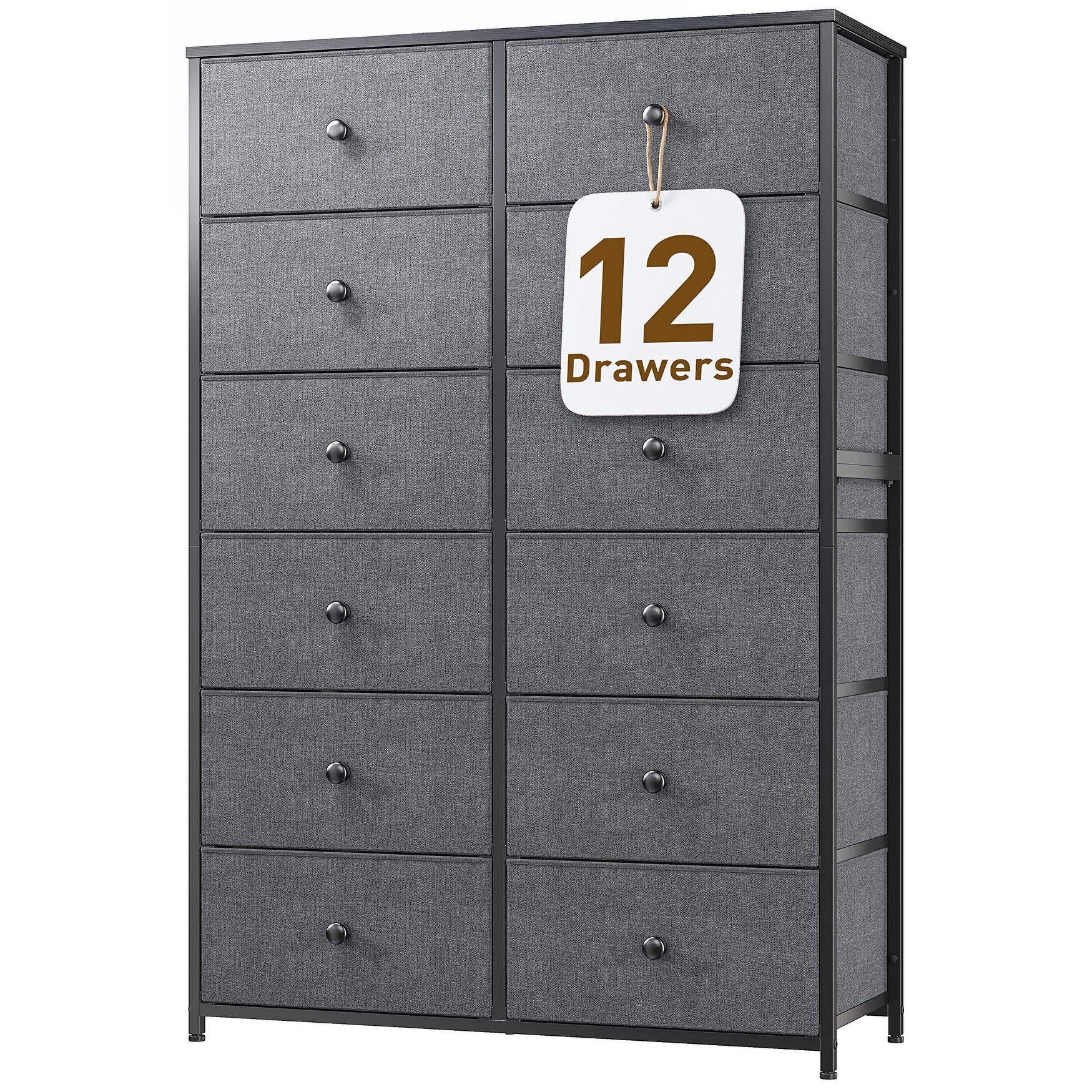 Tall Dressers for Bedroom 12 Drawer Dressers and Chests of Drawers for Bedroom Grey Dresser Fabric Storage Dresser - as picture - - 37668821 - Mycitystee