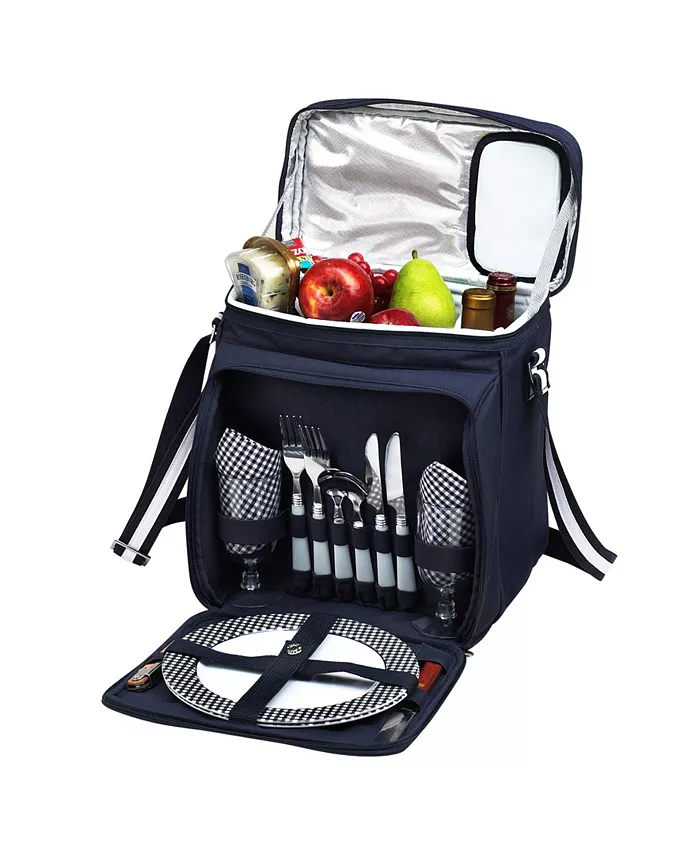 Picnic At Ascot Insulated Picnic Basket， Cooler Equipped with Service for 2 - Mycitystee