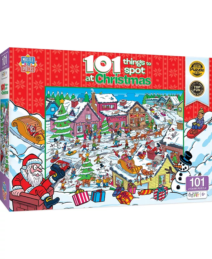 MasterPieces Puzzles 101 Things to Spot - At Christmas 100 Piece Kids Puzzle - Mycitystee