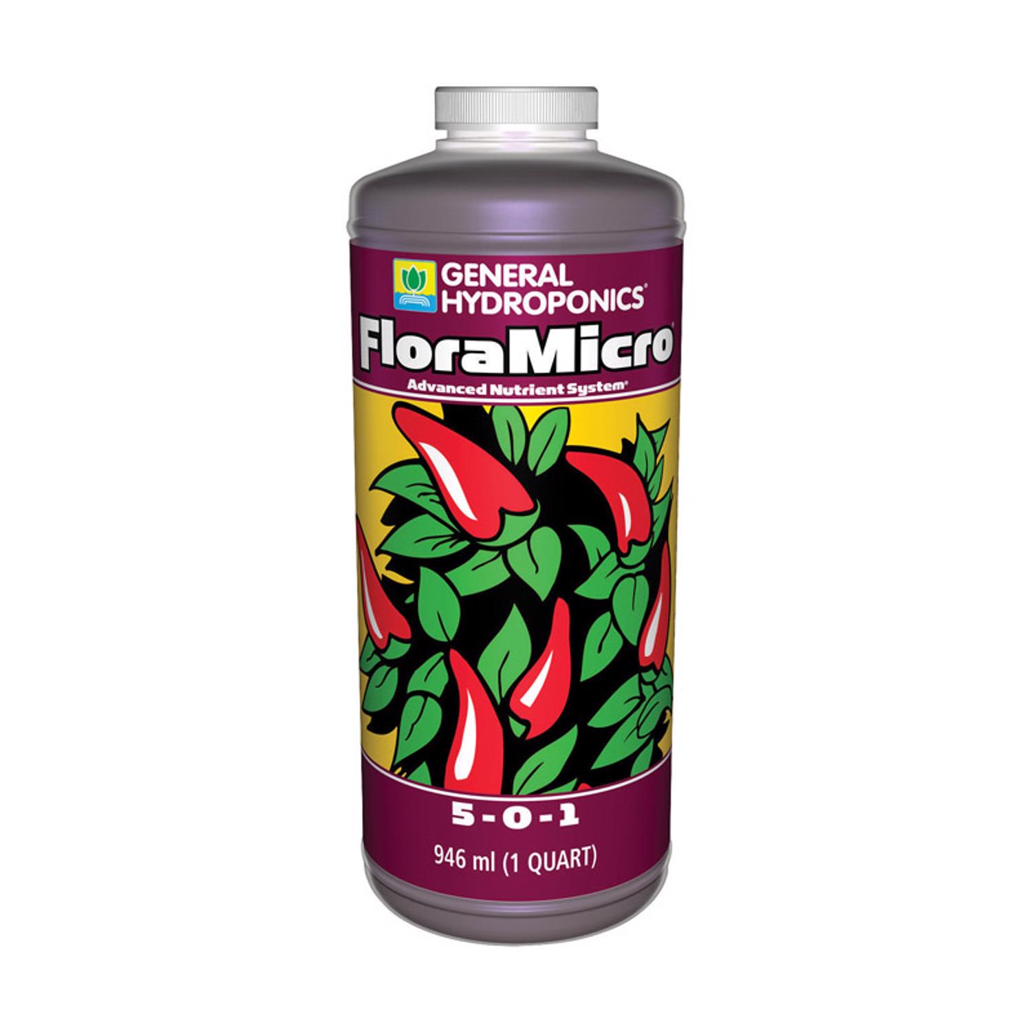 General Hydroponics Flora Micro Liquid Nutrient System 1 qt - Mycitystee