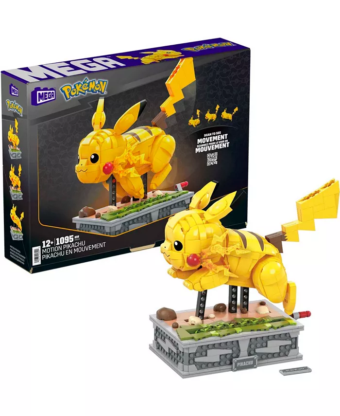 Mega Construx Pokemon 1095 Pieces Motion Pikachu Building Brick Set - Mycitystee