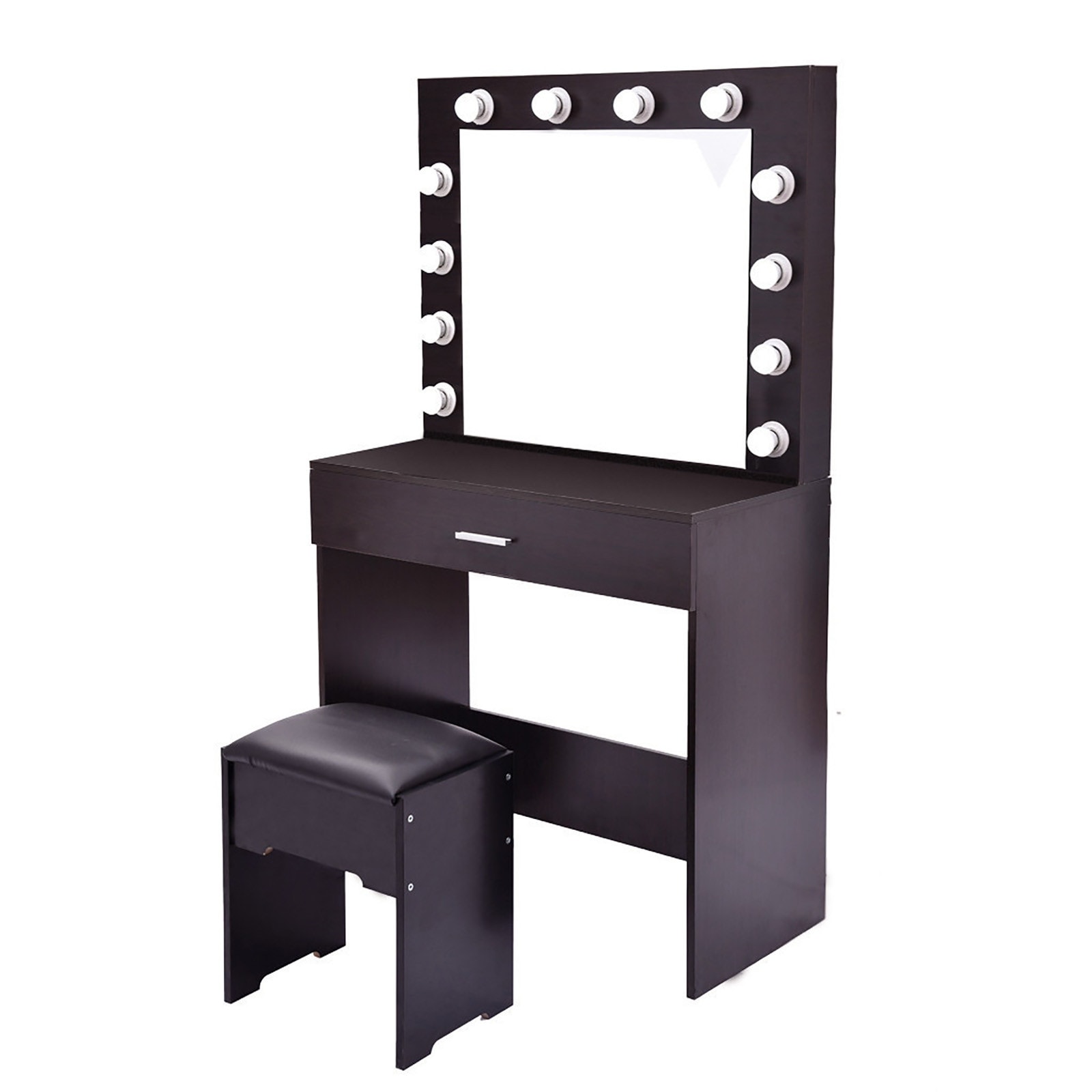 Vanity Set With Lighted Cushioned Stool Dressing Table Makeup Table Vanity Table Set with Lighted - - 37719606 - Mycitystee