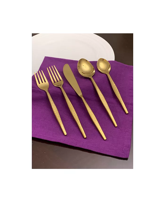 Vibhsa 20 Piece Gold Flatware Set， Service for 4 - Mycitystee