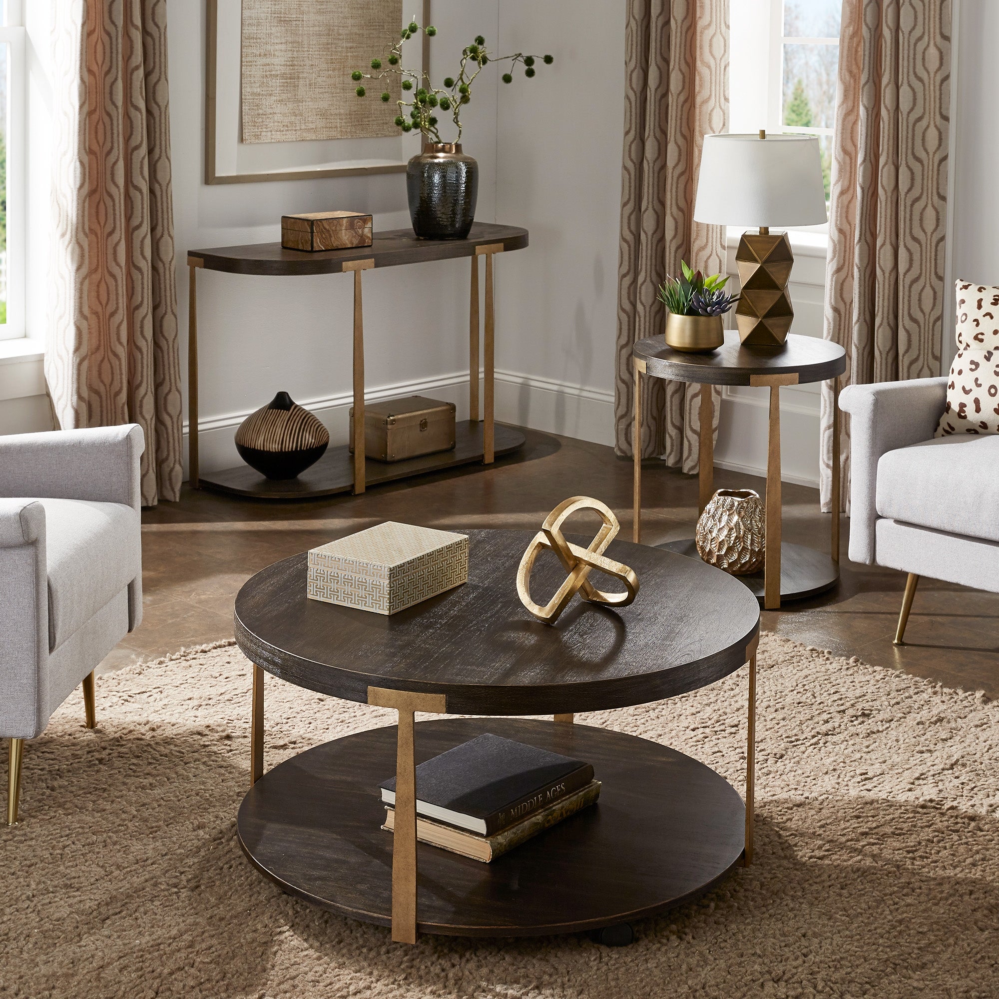 Jensen Wood and Metal T-Brace Tables by iNSPIRE Q Artisan - Mycitystee