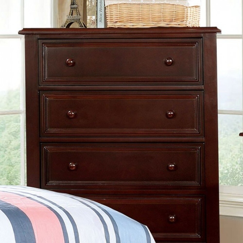 Wooden 5 Drawers Chest， Dark Walnut Brown - - 21517582 - Mycitystee