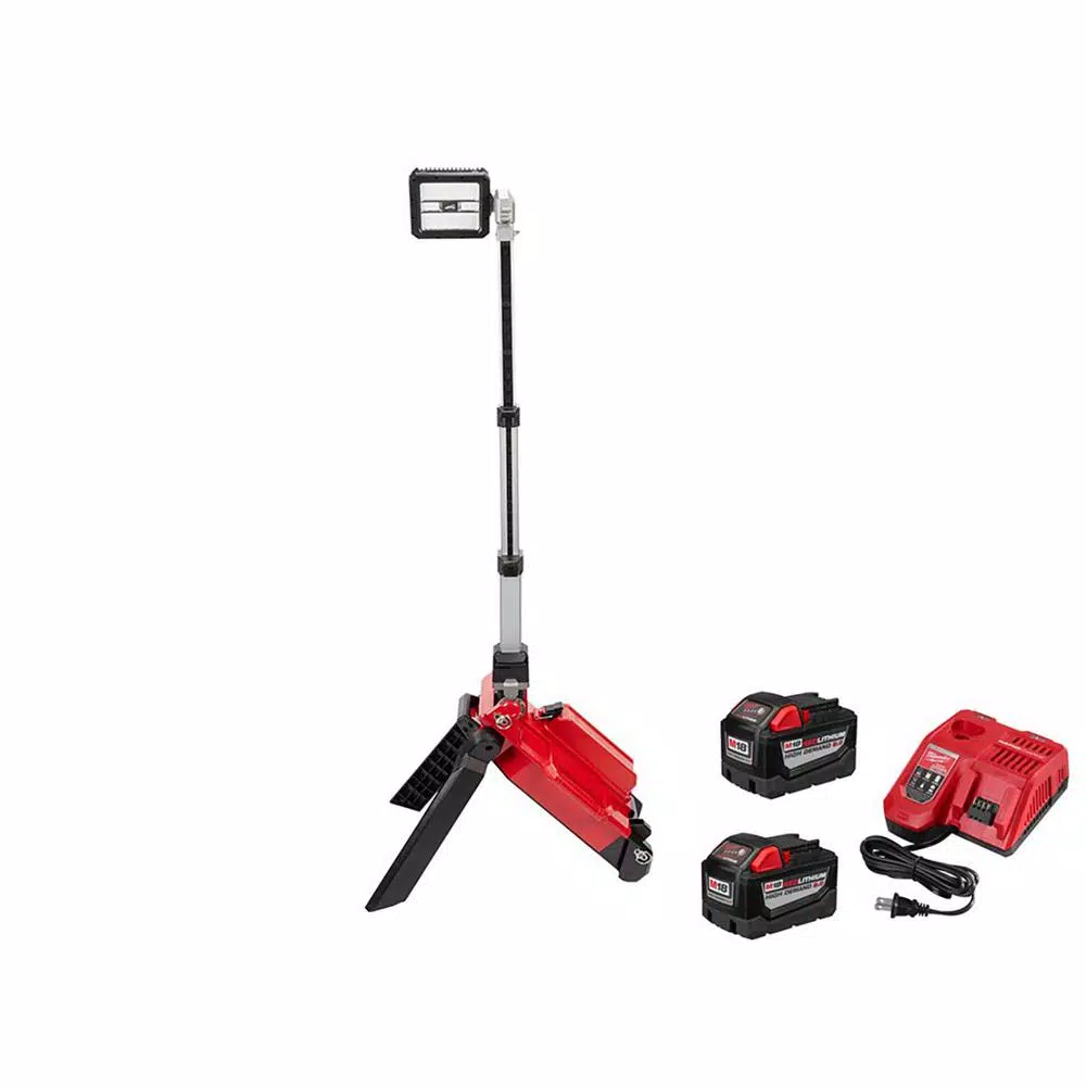 Milwaukee M18 ONE-KEY 18-Volt Lithium-Ion Cordless ROCKET Dual Pack Tower Light W/ (2) 9.0Ah Batteries， Rapid Charger and#8211; XDC Depot - Mycitystee