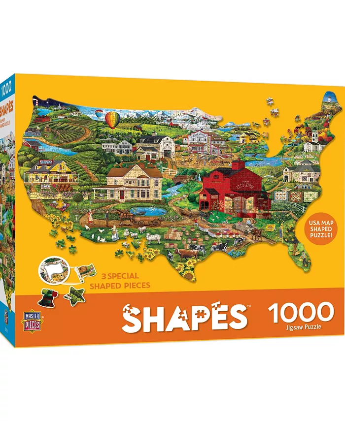 MasterPieces Puzzles Contours Shaped - America the Beautiful  1000 Piece Jigsaw Puzzle - Mycitystee