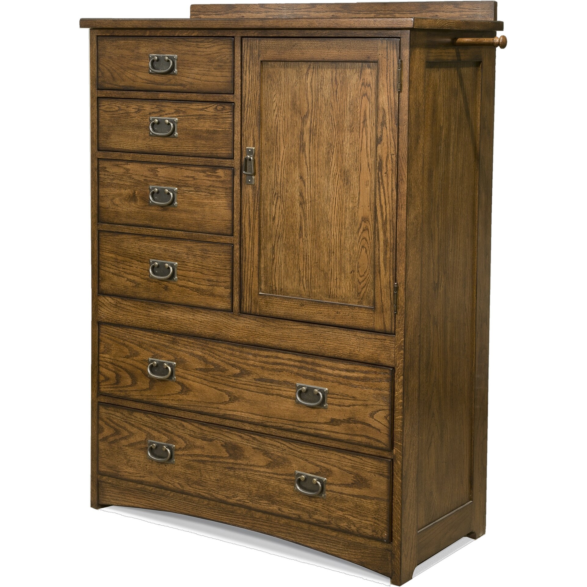 Oak Park Mission Brown 6-drawer Gentleman's Chest - - 20725386 - Mycitystee