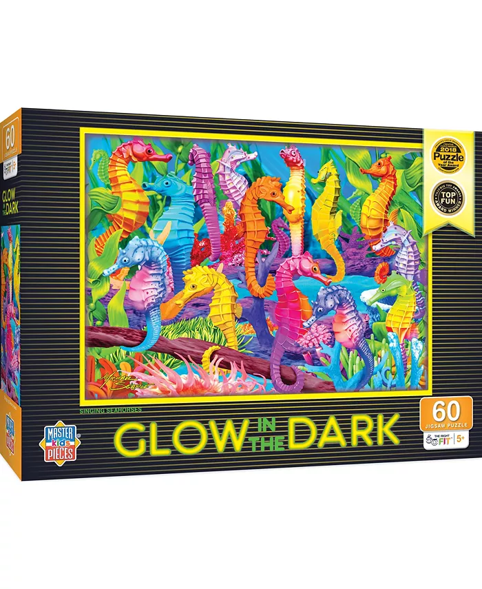 MasterPieces Puzzles Glow in the Dark - Singing Seahorses 60 Piece Kids Puzzle - Mycitystee