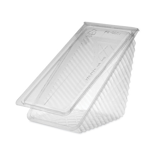 Pactiv Evergreen Plastic Hinged Lid Sandwich Container， 3.25 x 6.5 x 3， Clear， 85/Pack， 3 Packs/Carton (Y11334) - Mycitystee