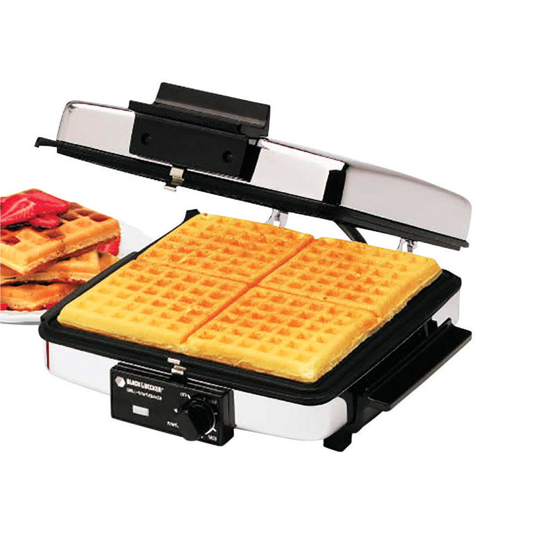 Black+Decker 4 waffle Black Stainless Steel Waffle Maker - Mycitystee