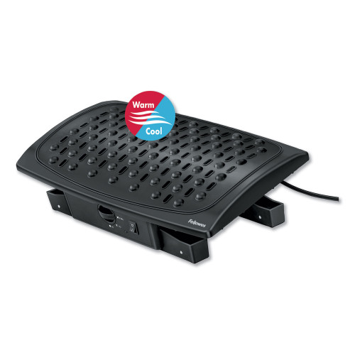 Fellowes Climate Control Footrest， 16.5w x 10d x 6.5h， Black (8030901) - Mycitystee