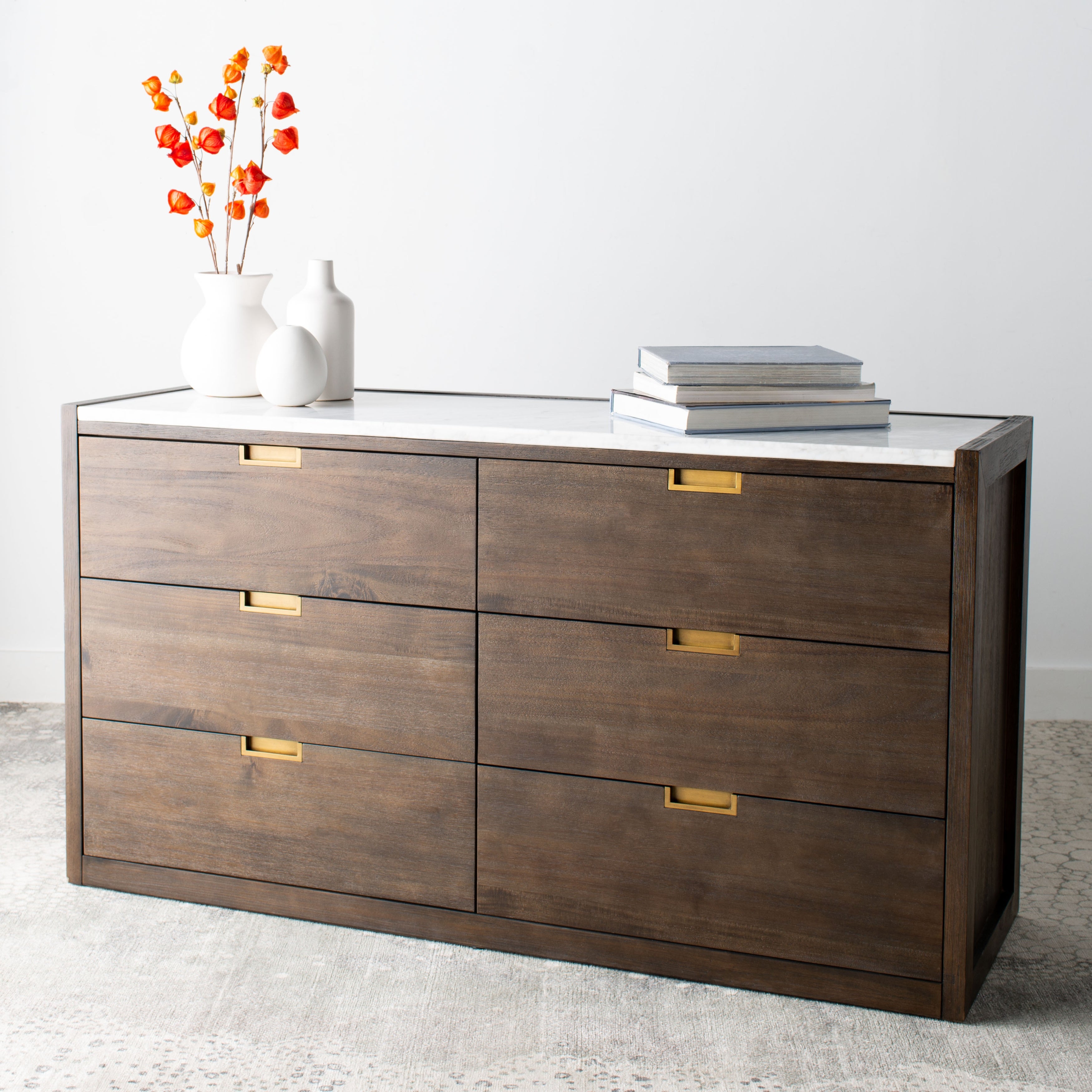 SAFAVIEH Couture Adeline 6-drawer Dark Chocolate Brown Dresser - - 27623572 - Mycitystee
