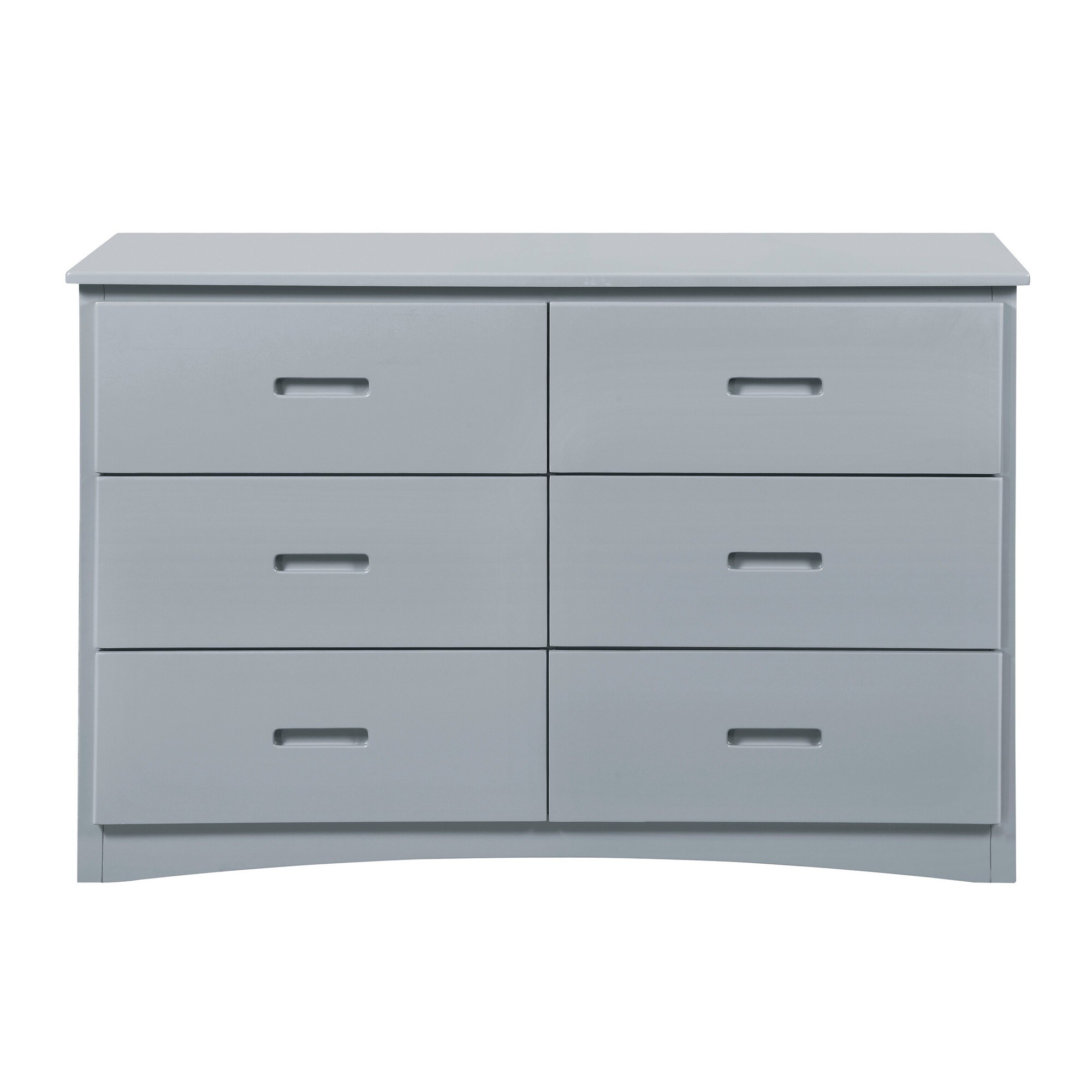 Transitional Wooden Dresser with 6 Drawers and Recessed Handles， Gray - - 31623976 - Mycitystee